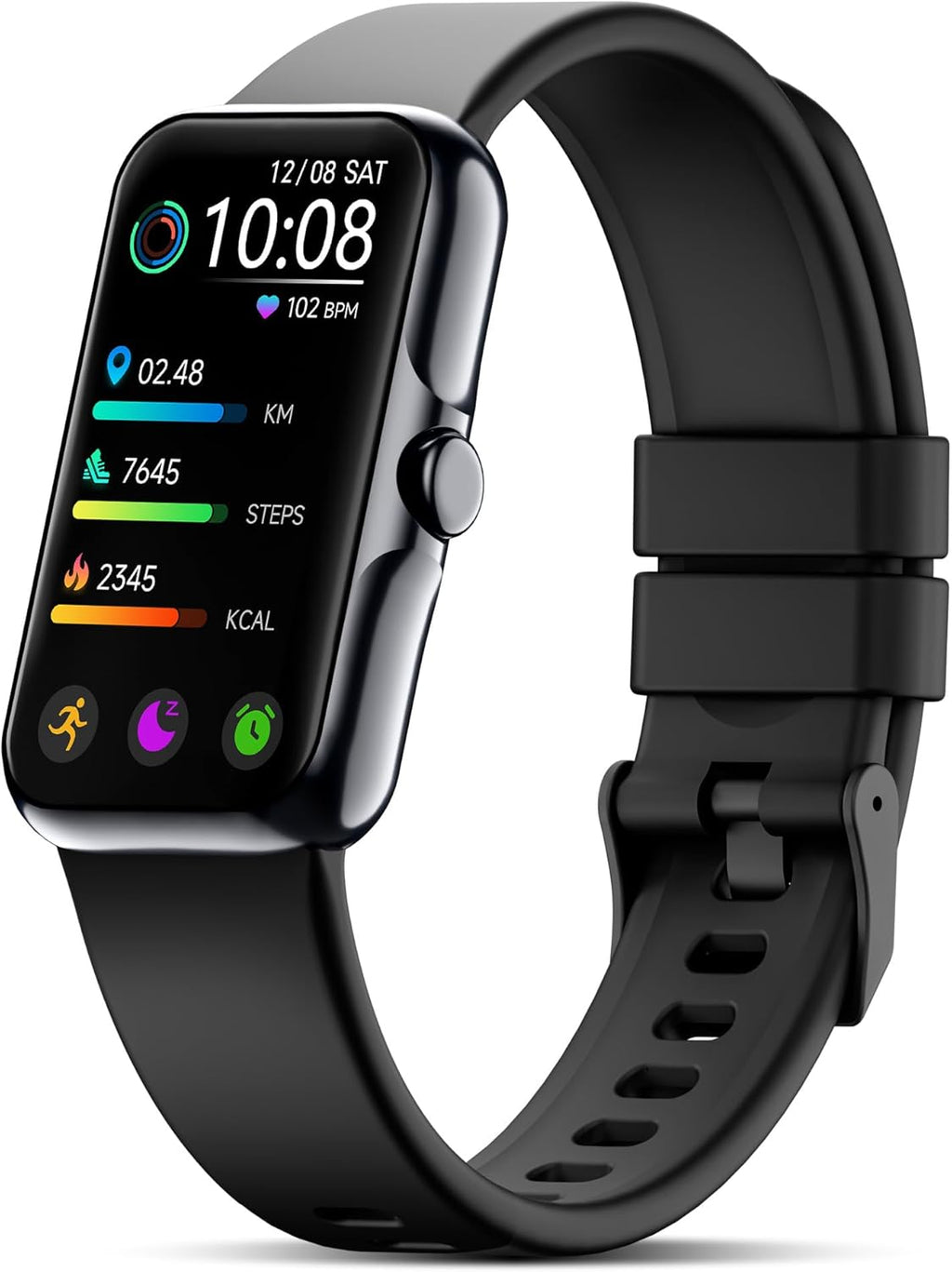 Sunorshop Health Fitness Tracker, Smart Watch with 24/7 Heart Rate and Blood Oxygen Monitor, Sleep Tracker with IP68 Waterproof, Activity Tracker Pedometer Step Counter for Women Men (Black)