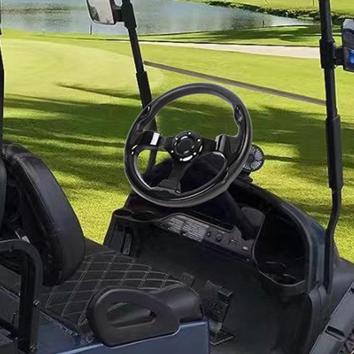 Universal EZGO Steering Wheel with Black Aluminum Frame Golf Cart Steering Wheel for Yamaha Club Car DS and Precedent Tempo, RXV & TXT
