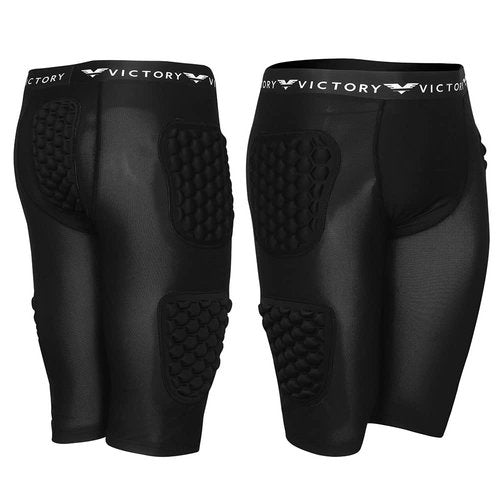 Protective Padded Compression Shorts for Snowboard, Skate, Ski, Football, Basketball - Hip, Butt and Tailbone Padding (Large)