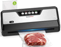Bonsenkitchen Vacuum Sealer, Multi-Functional Food Sealer with 1 Roll Bag+ 5 Bags, Fast-Compact Design | Bag Storage | Built-in Cutter, External Vacuum System & Accessory Tube, Silver