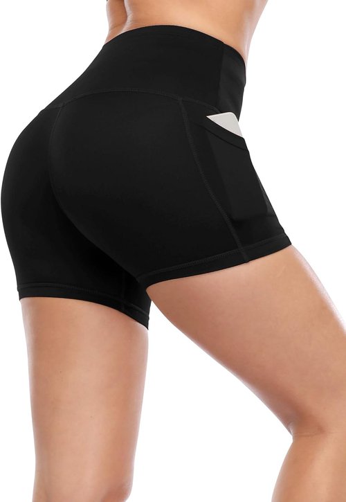 CADMUS High Waist Yoga Shorts - Women's Athletic Fitness Running Shorts with Deep Pockets