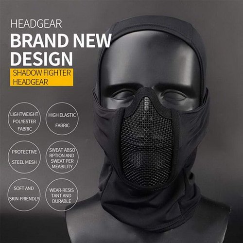 Simways Balaclava Mesh Mask with Full Face Cover Anti-dust Windproof for Paintball Airsoft (Black)