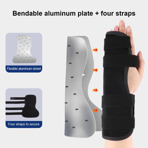 Pinky & Ring Finger Splint Brace - Right Hand Brace Support for Boxer Fracture, Mallet Finger & Dislocation, Arthritis, Sprain, Broken, Little Finger Cast Immobilizer Straightener (4th/5th Metacarpal)