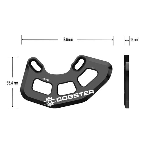 COGSTER FortiGuard Alloy MTB Bash Guard -A ISCG05 Bicycle Chain Guard for 26T-36T Chainrings, Bike Taco Bash for Your Mountain Bike Chain, BMX Chain (Black)