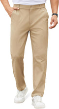 COOFANDY Men's Casual Chino Pants - Lightweight Elastic Waist Trousers with Pockets | Classic Fit