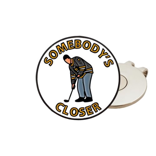 Play and Repeat Happy Gilmore Somebodys Closer Golf Ball Marker with Magnetic Hat Clip - Funny Golf Gift for Men - Golf Accessories and Gifts