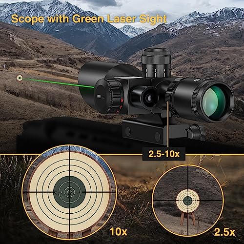 CVLIFE 2.5-10x40 Green Illuminated with 20mm Mount