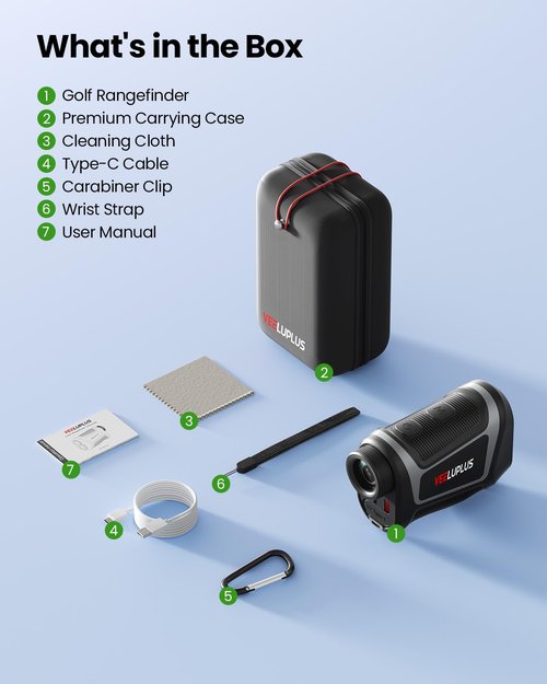 VEELUPLUS Golf Rangefinder with Slope & Magnet, 1000 Yards Range Finde Golf with Flag Pole Locking Vibration, IP54, Ergonomic Design, Anti-Shake, Rechargeable Golf Accessories for Golfers & Hunting