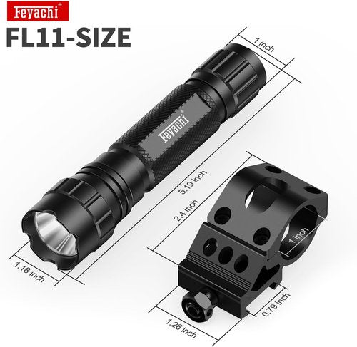 Feyachi Tactical Flashlight - 1200 Lumens Rifle Light with M-LOK Offset Mount & Pressure Switch | IP65 Waterproof, 200m Beam