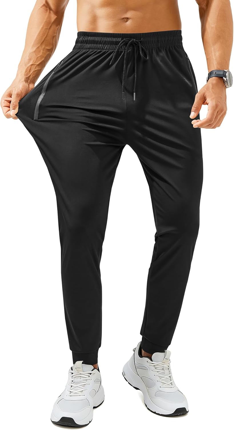 Skiennix Men's Sweatpants - Lightweight Athletic Joggers with Zipper Pockets for Gym & Casual Wear