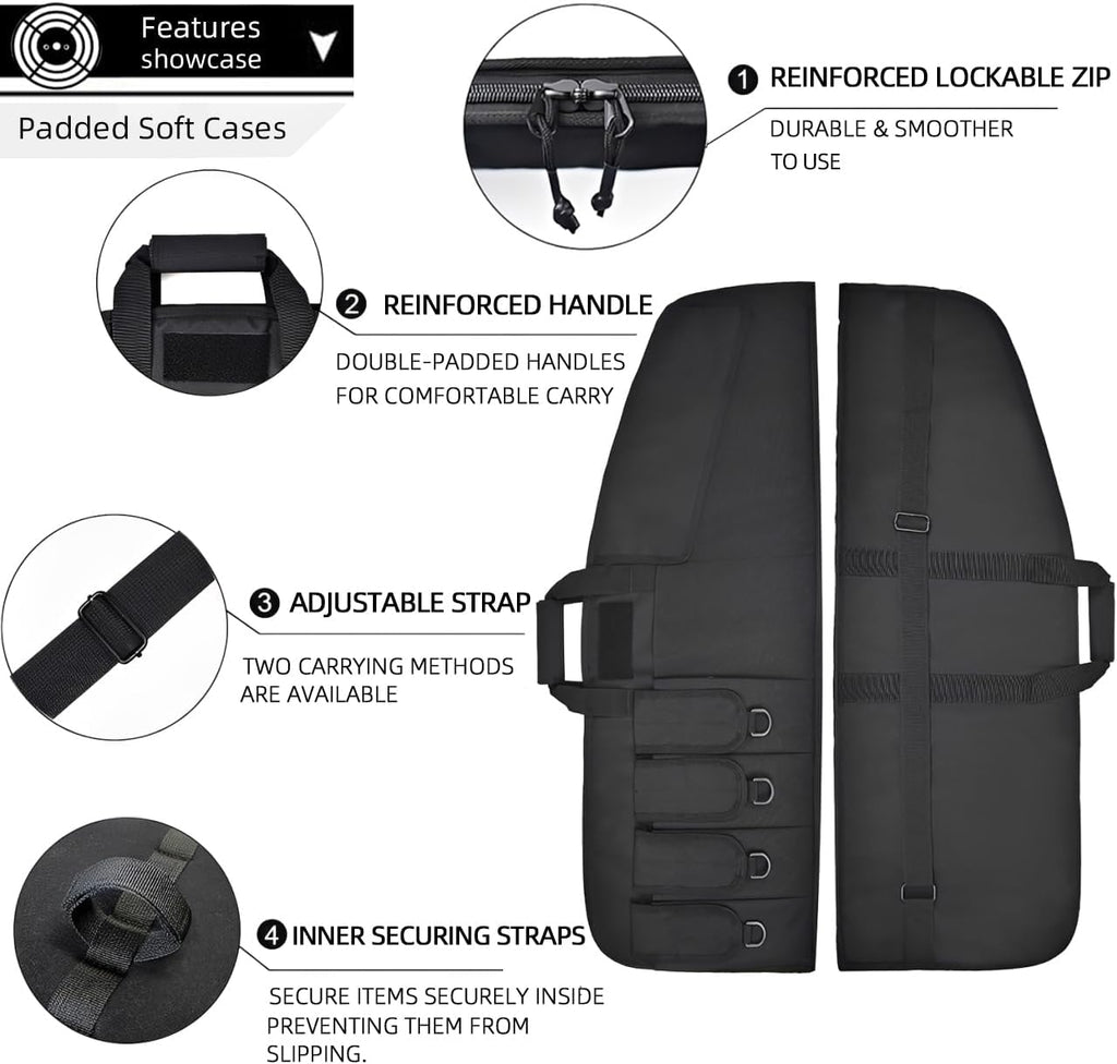 Skiennix Tactical Rifle Case - Soft Shooting Range Bag with Dual Lockable Zippers | 36" & 42" Sizes
