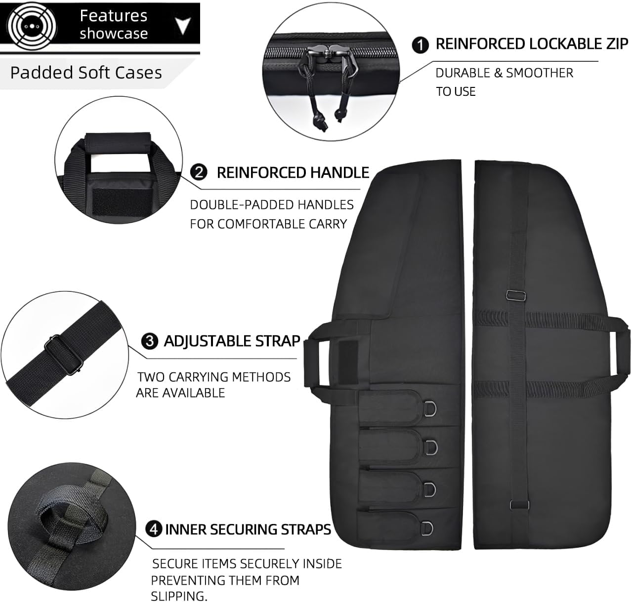 Skiennix Tactical Rifle Case - Soft Shooting Range Bag with Dual Lockable Zippers | 36" & 42" Sizes