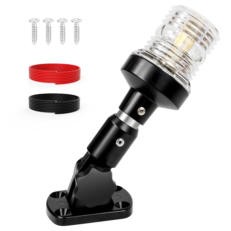 6 Inch Anchor Light LED Marine Stern Light 3NM 12-24V IP67 Fold-Down White