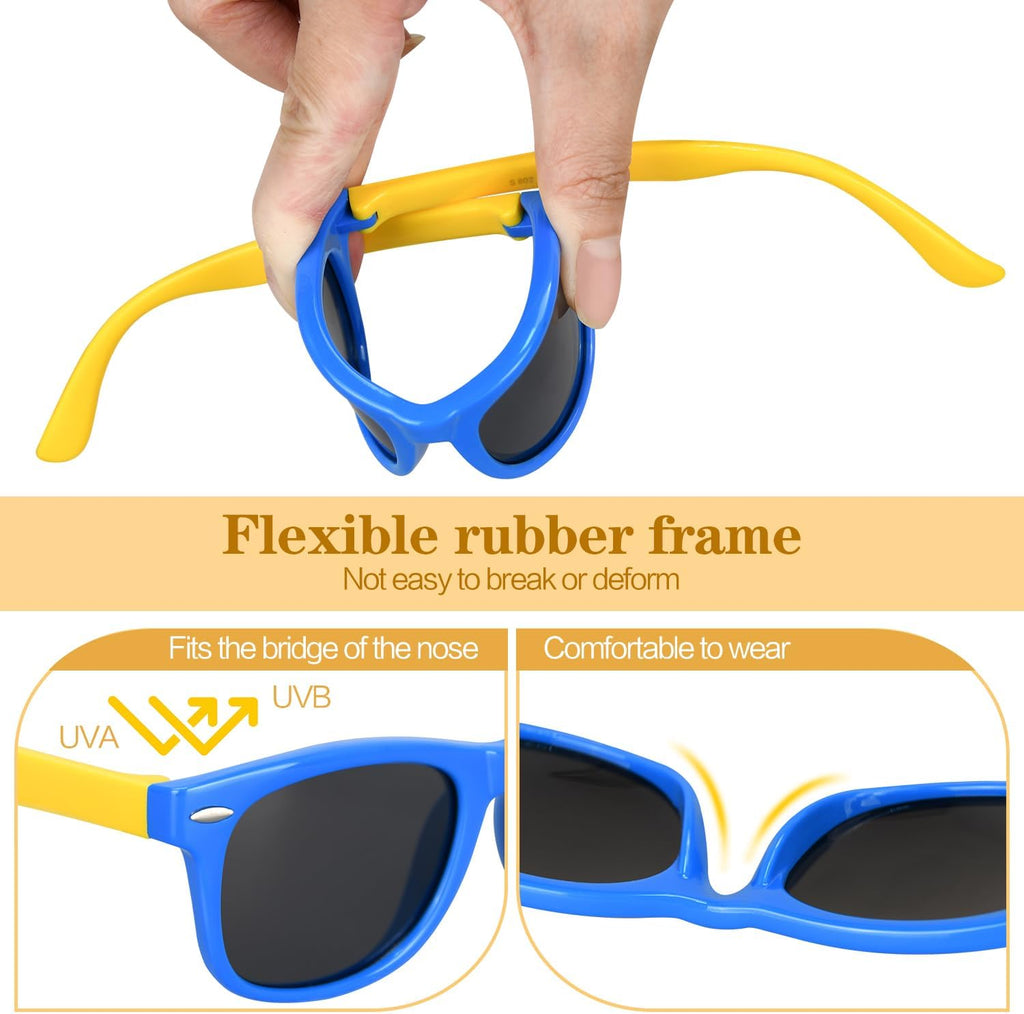 Skiennix Kids Polarized Sunglasses - UV Protection Flexible Rubber Shades | 1-24 Pcs Options