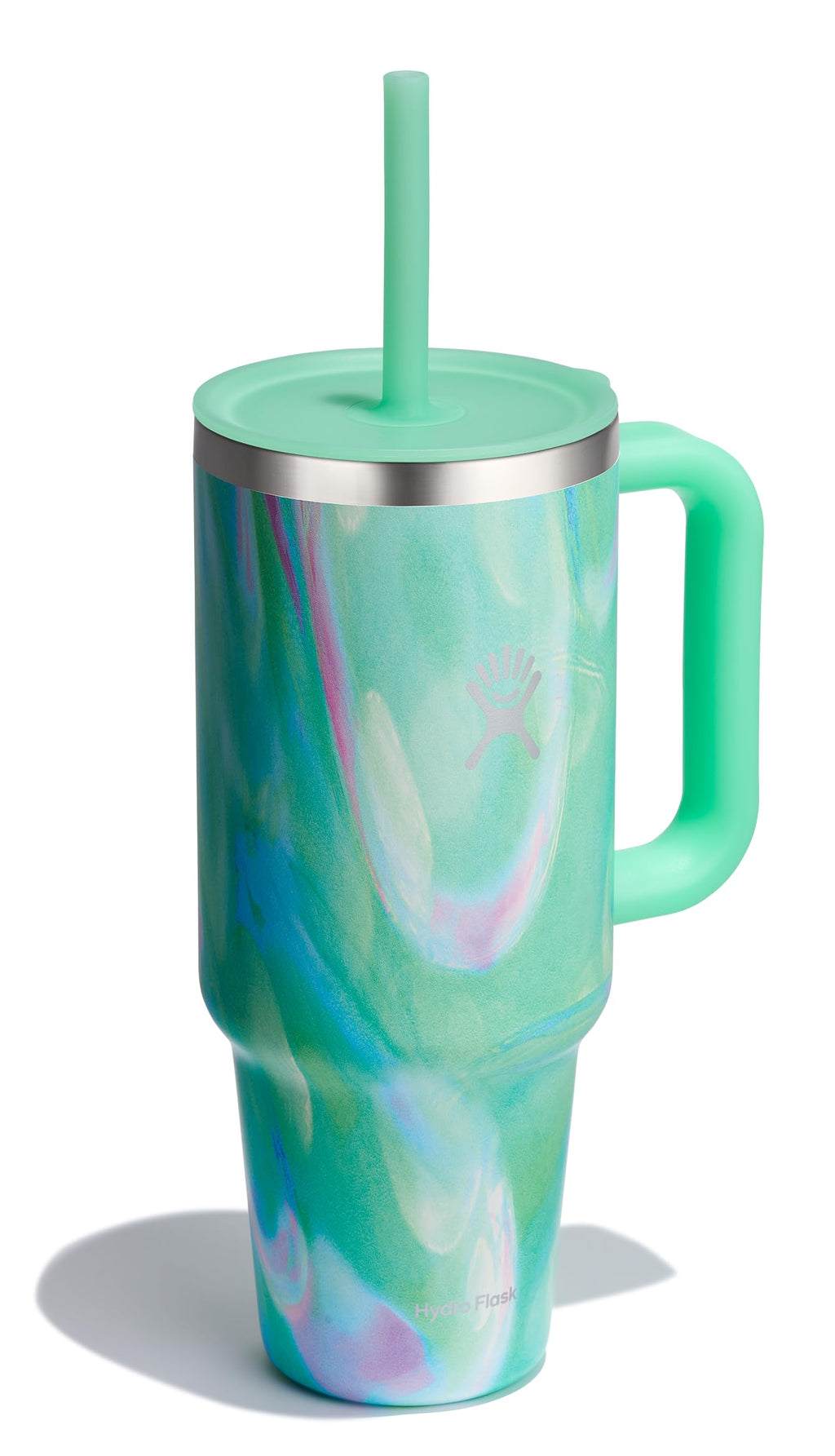 Hydro Flask 40 Oz Travel Tumbler with Handle, Lid and Straw - Insulated Stainless Steel in 40 Oz Jelly Green