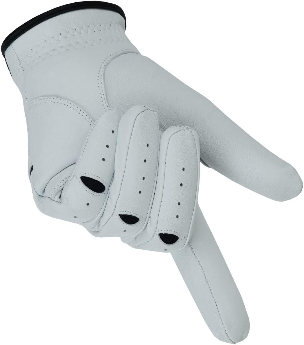 Apical Premium 100% Cabretta Leather Golf Gloves for Men - Stable Grip & Soft Feel | 3-Pack Value Set (Left Hand for Right-Handed Golfers)