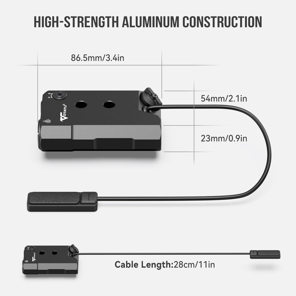 VOTATU V845 Green Laser & Light Combo - 2000 Lumens LED Flashlight with Pressure Switch for M-LOK Rail
