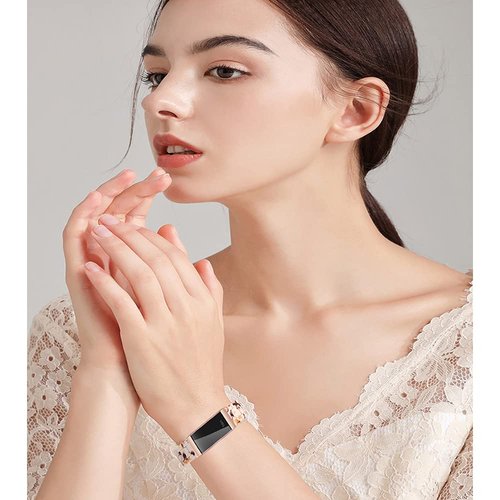 Ayeger Resin Band Compatible with Fitbit Charge 4,Charge 3/3 SE,Women Men Resin Accessory Rose Gold Buckle Band Wristband Strap Blacelet(Nougat White)
