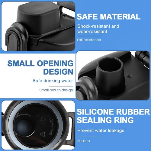 Herxsin 2 PCS Water Bottle Lid Replacement for Wide Mouth 32oz/40oz/64oz, Auto Spout Lid Compatible with Bubba Trailblazer, Portable Replacement Cap, Nozzle with Button Lock