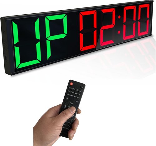 Gym Timer Clock by [Brand Name] - 26'' Extra Large Digital Workout Timer with 7-Color Night Light & 8 Alarms