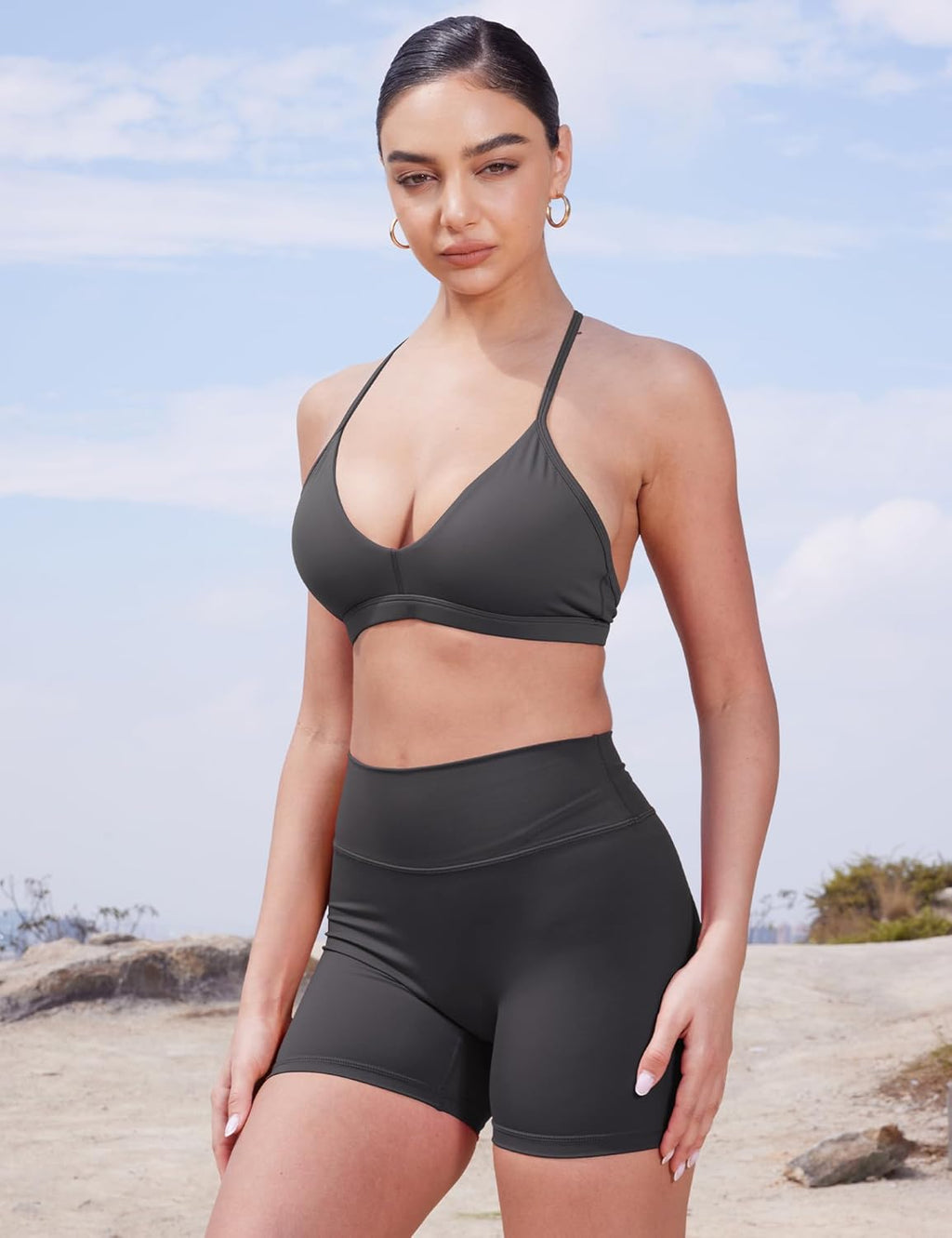 YEOREO Women's High Waist Biker Shorts - Tummy Control & Hidden Scrunch | 3.6", 4.5", 6" Sizes