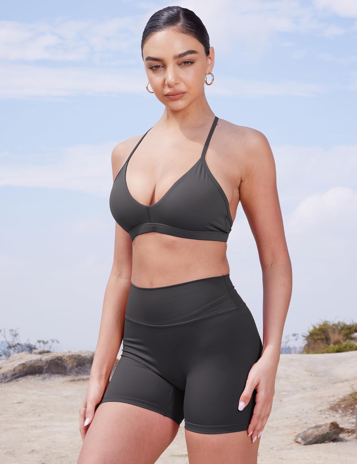 YEOREO Women's High Waist Biker Shorts - Tummy Control & Hidden Scrunch | 3.6", 4.5", 6" Sizes