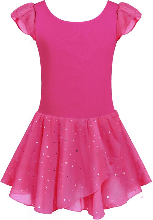 Arshiner Girls Ballet Dance Dress - Ruffle Sleeve Tutu Leotard for Comfort and Style