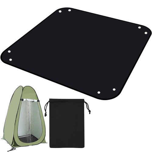 QTRQTR Outdoor Camping Shower Mat, 39.4" Portable Shower Pan, Simple Version Foldable Floor Mat for Camp Hiking Beach Changing Tent, Prevent Dirtying & Feet Protect, Not Included Tent