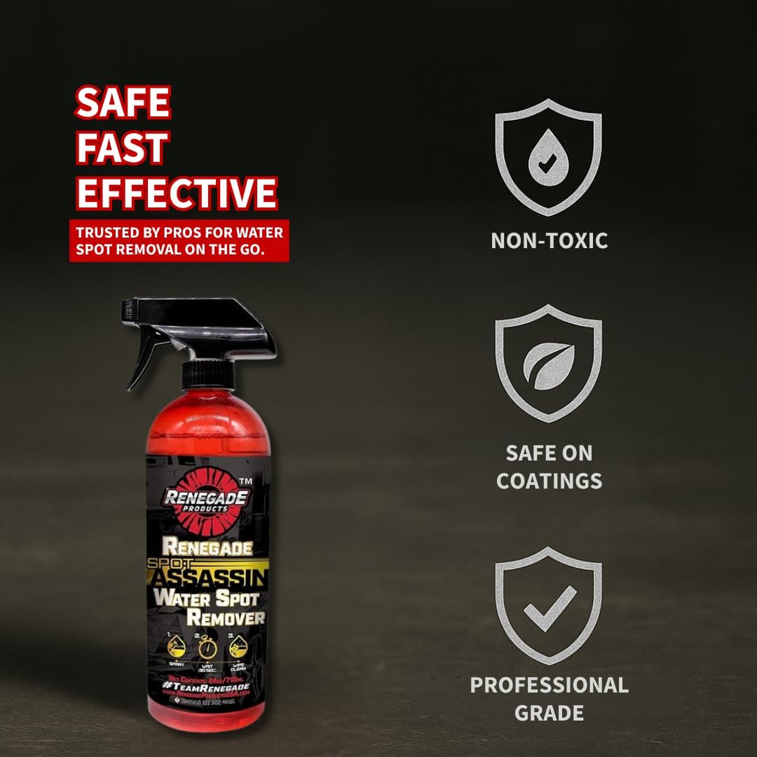 Renegade Products Water Spot Remover - Non-Acidic Formula for Polished Aluminum | 24 Oz Bottle