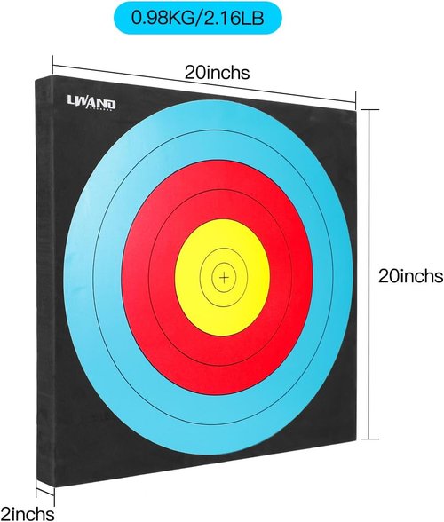 LWANO 20'' High-Density Foam Archery Target - Perfect for Backyard Practice & Training