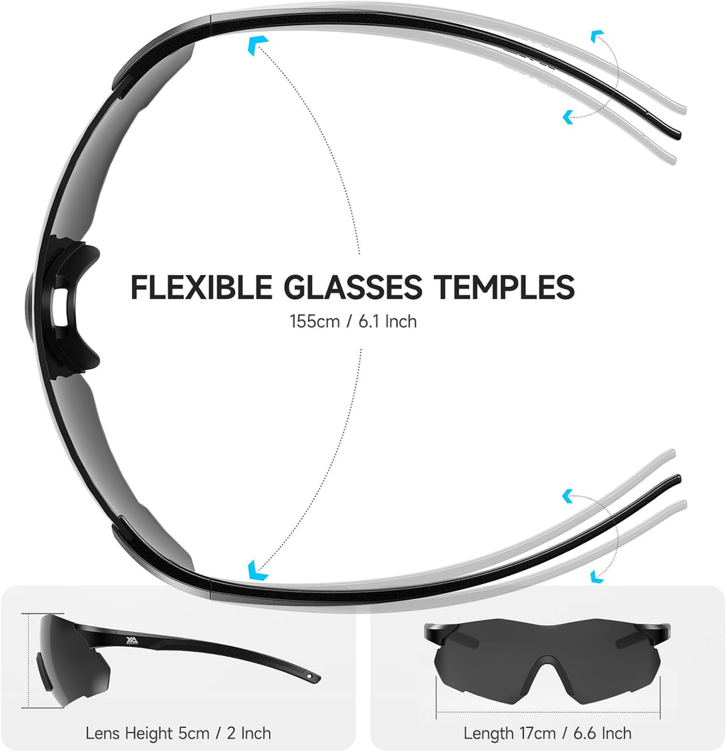 Xaegistac Safety Glasses - Anti-Fog Shooting Glasses with Wide Field of View & Soft Nose Pad