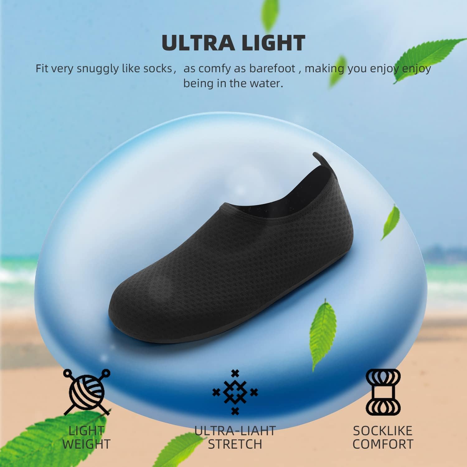 Skiennix Water Shoes - Quick-Dry Aqua Socks for Beach & Pool | Ideal for Adults & Youth