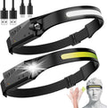 Skiennix LED Headlamp - 230° Wide Beam Rechargeable Flashlight | Adjustable, Waterproof, 2 Pack for Outdoor Activities