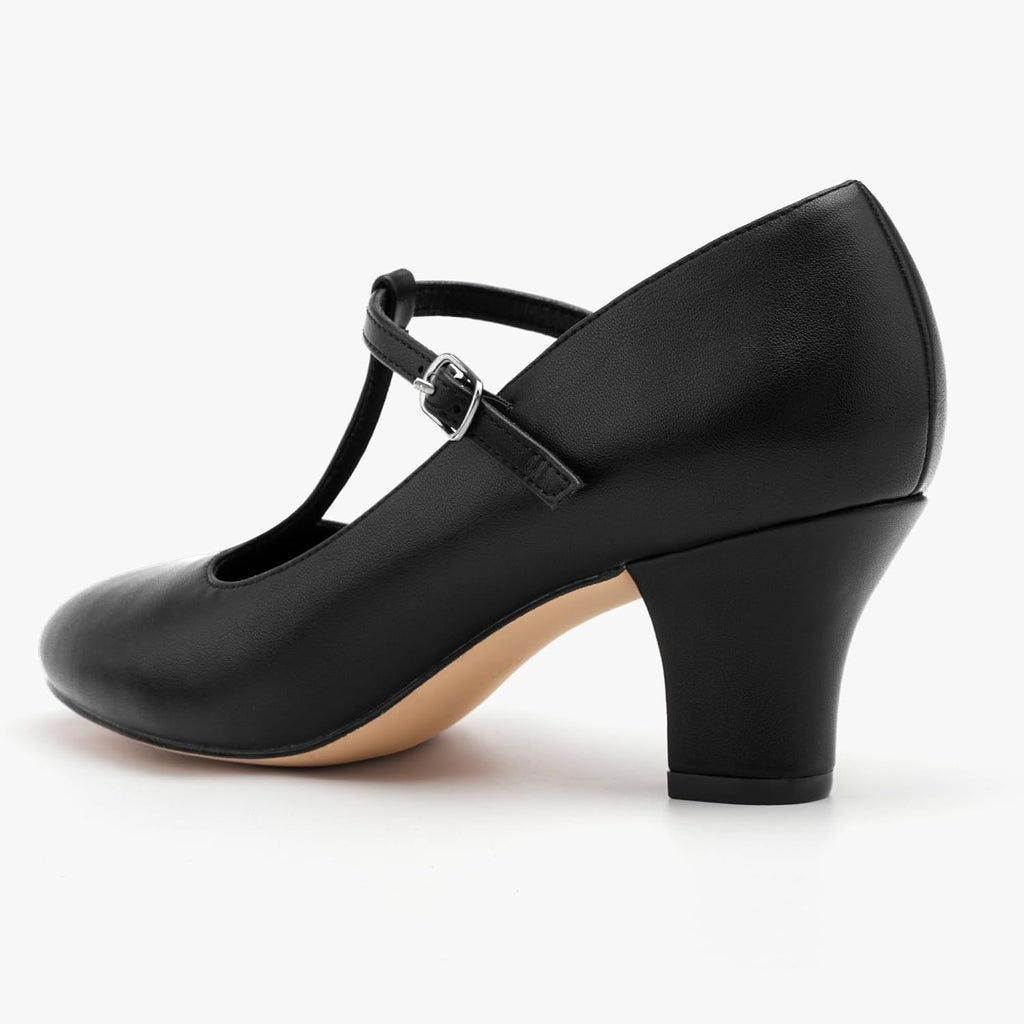 Stelle 2.5" T-Strap Dance Heels for Women - Perfect for Ballroom, Salsa, Tango & Latin Events