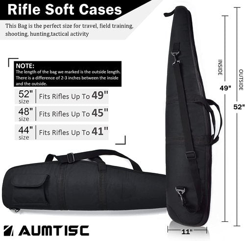 AUMTISC Soft Rifle Gun Case - 41/45/49 Inch Shotgun Carrying Bag with Adjustable Shoulder Sling