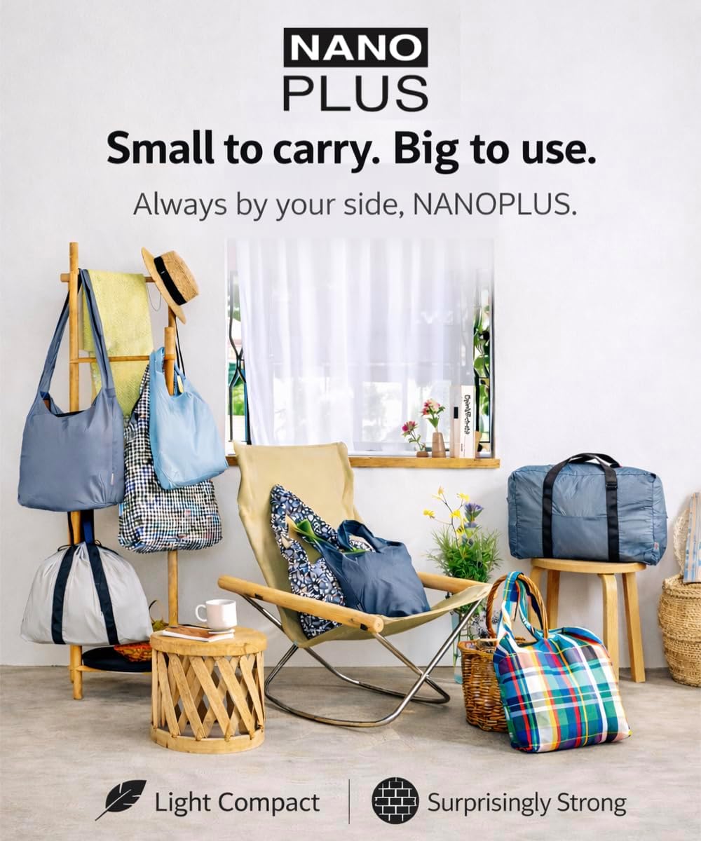 Skiennix Compact Reusable Grocery Tote Bag - Lightweight, Foldable & Packable for Travel