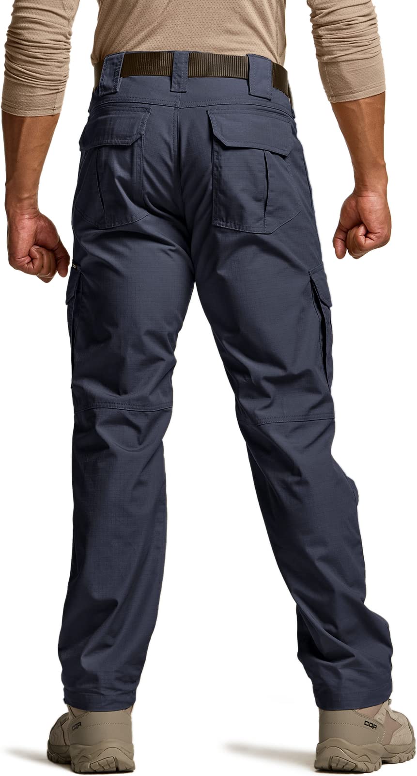 CQR Men's Tactical Pants, Water Resistant Ripstop Cargo Pants, Lightweight EDC Work Hiking Pants, Outdoor Apparel, Duratex Mag Pocket Police Navy, 40W x 32L