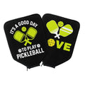 Funky Qiu 2PCS Pickleball Paddle Covers Case - Elongated Protective Paddle Case for Rackets Zipper Racket Sleeve with Mesh Pocket Protective Bag,Pickleball Accessories(Love Pickleball)