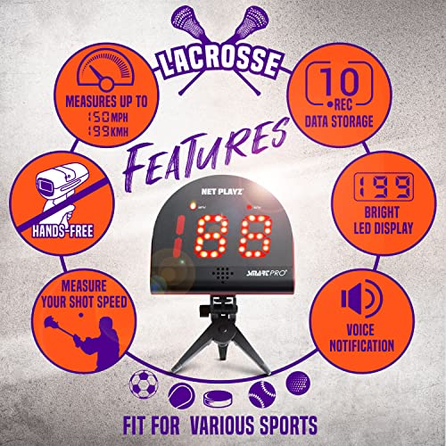 Lacrosse Speed Radar Gun - Shot Power & Speed Detection for Training & Practice
