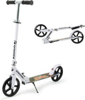 Kick Scooter for Ages 6+, Kids, Teens & Adults. Max Load 240 LBS. 8IN Big Wheels for Kids, Teens & Adults, 3 Adjustable Levels (White)