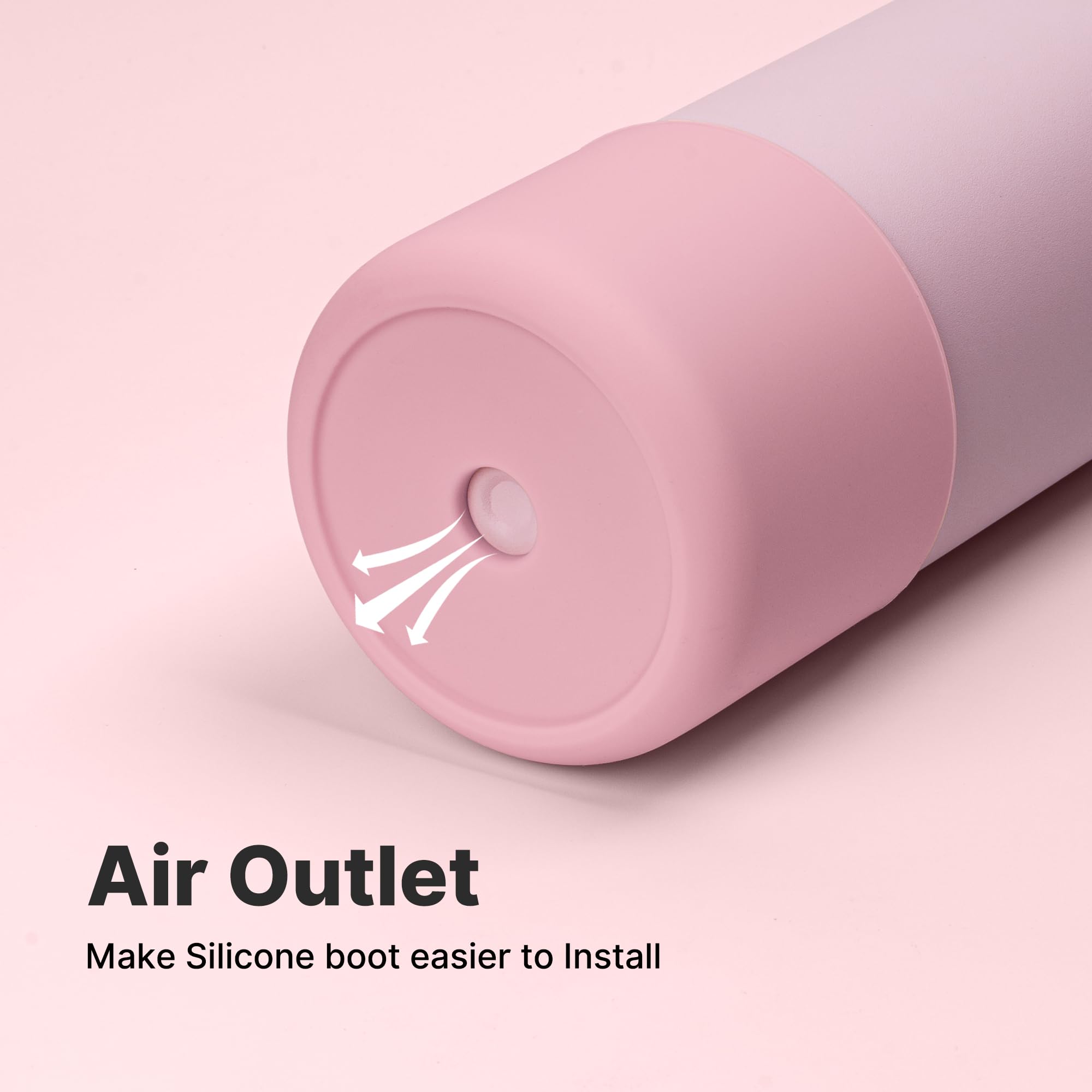 Diumepo Silicone Water Bottle Boot for Owala 14/16oz, Anti-Slip Protective Sleeve Bottom Bumper Protector for Owala 12 oz Tumbler, Flip 14 oz and FreeSip 16 oz Water Bottle (Light Pink)