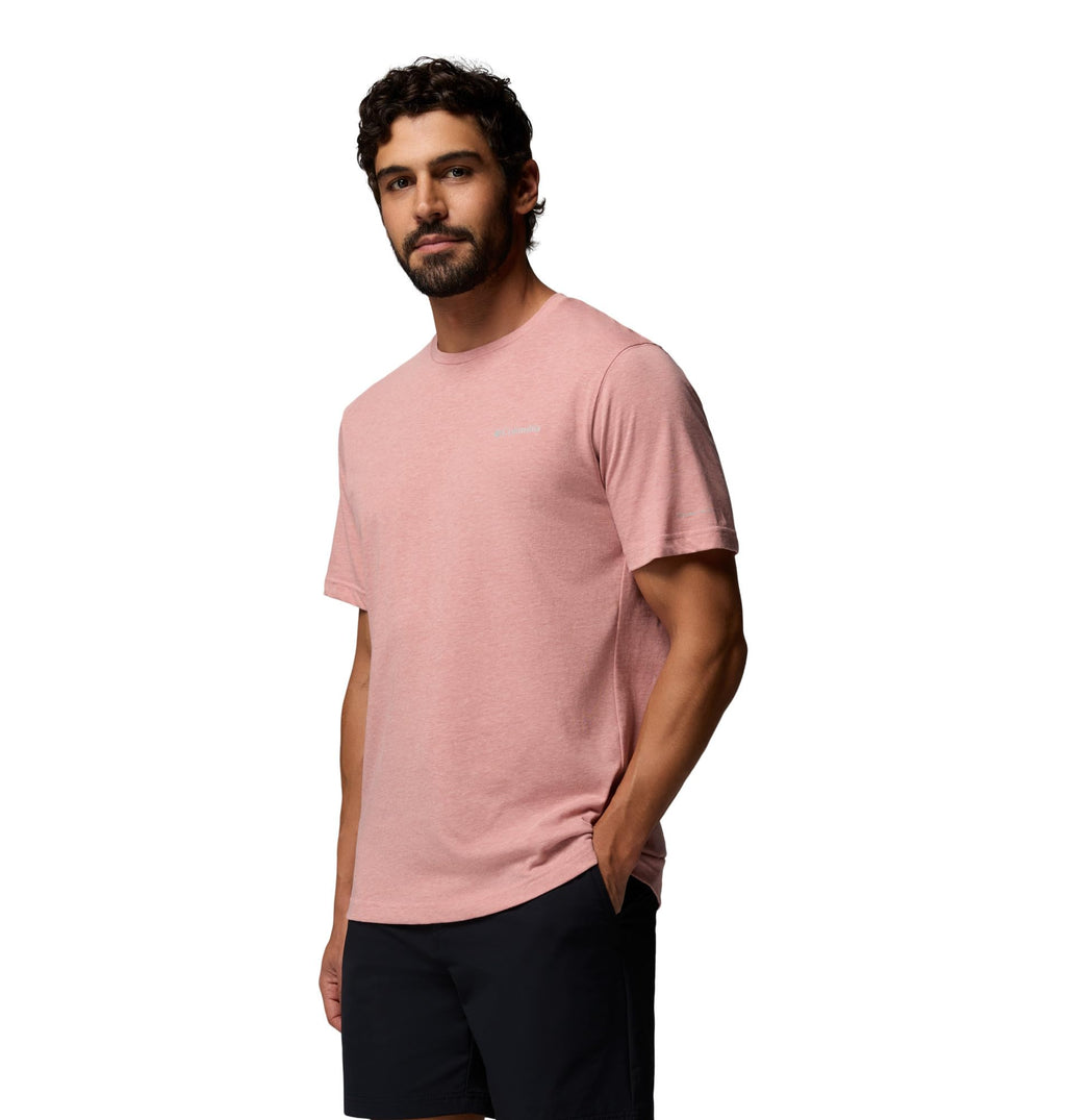 Columbia Men's Thistletown Hills Short Sleeve T-Shirt, Washed Red/Heather, 4X Tall