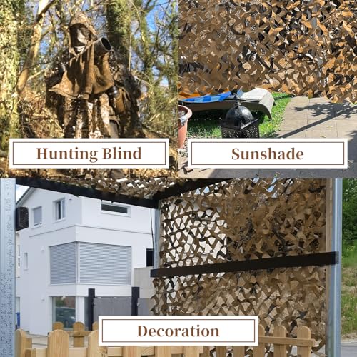 MidFerry Desert Camouflage Netting 20ft x 20ft Bulk Roll for Hunting & Decor