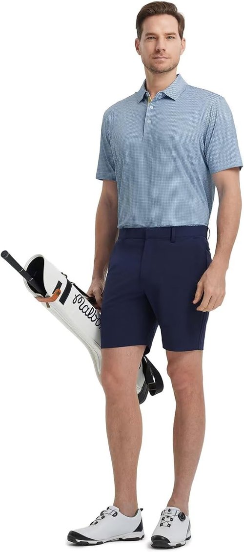 M MAELREG Men's Golf Shirt - Short Sleeve Moisture-Wicking Collared Polo | Performance Print Patterns
