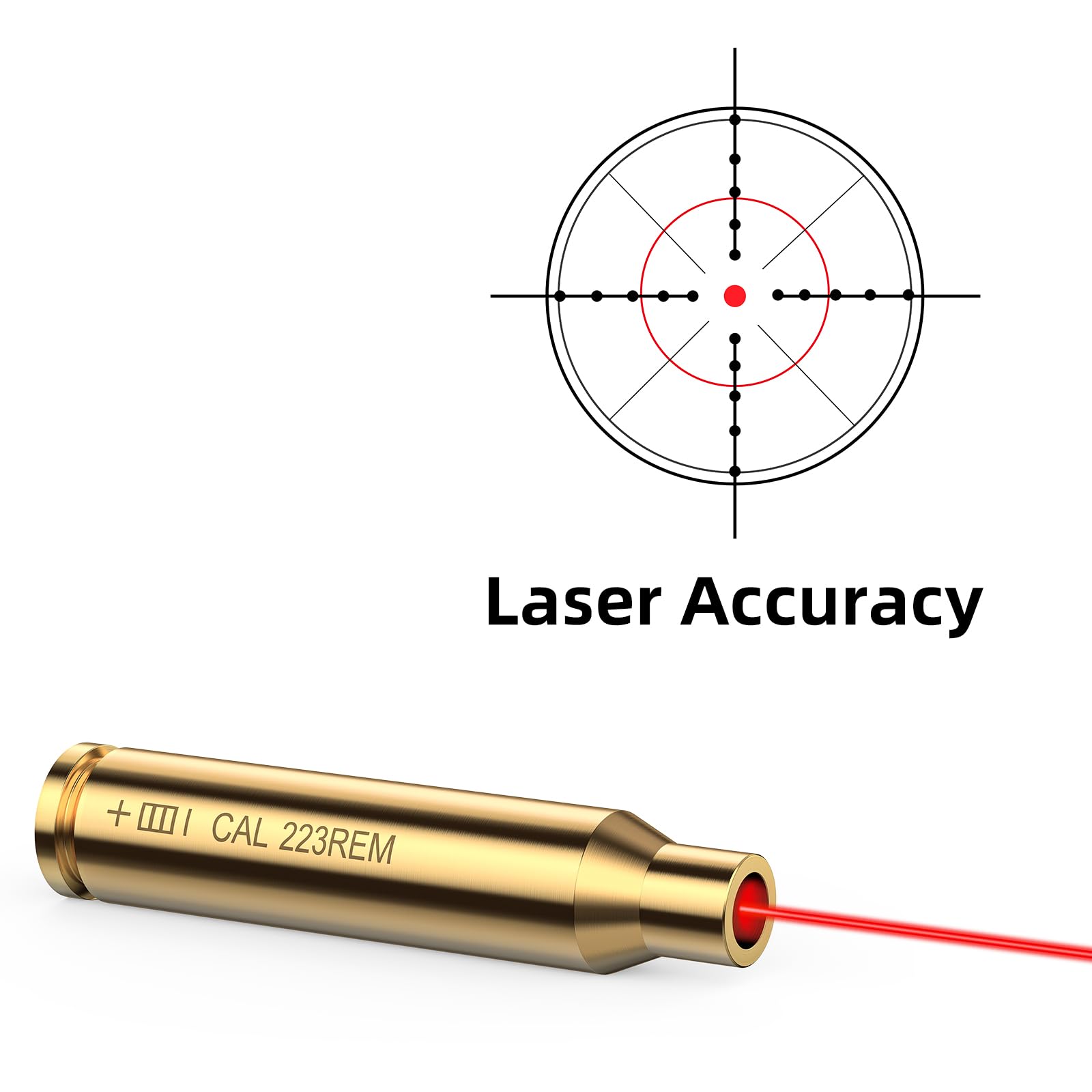EZshoot 223 5.56mm Laser Bore Sight Red Laser 223/556 Bore Sight with 2 Sets of Batteries
