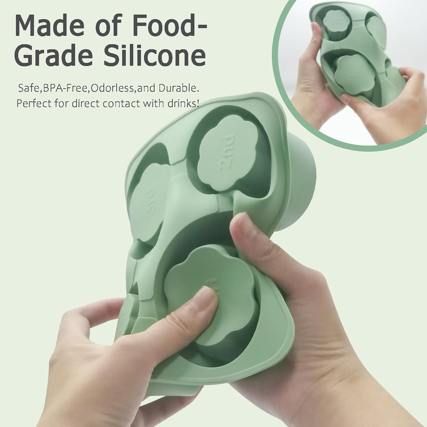 Owala Silicone Ice Cube Tray - BPA-Free Food-Grade Molds for 30oz & 40oz Tumblers | Eucalyptus Green