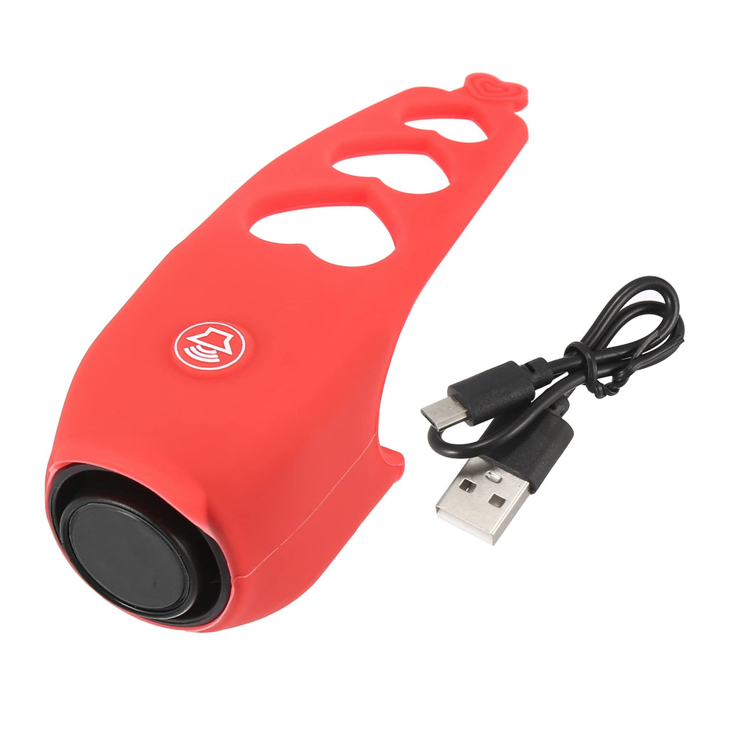 X AUTOHAUX Electric Bike Bell Cycling Bells Horn Loud Bicycle Horns Silicone for Mountain Bike Road Bike Rechargeable Red