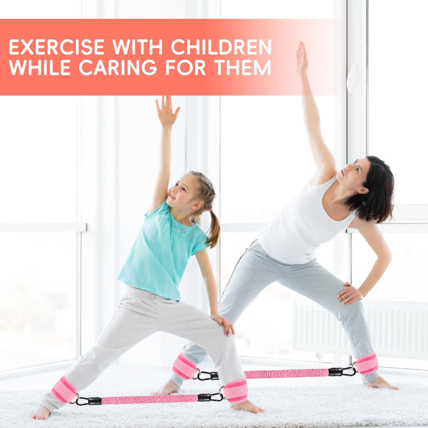 Skiennix Ankle Resistance Bands - 11 Pcs Set with Cuffs for Glutes & Leg Workouts | Ideal for Home Fitness