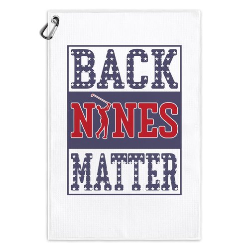 Msticey Back Nines Matter Funny Printed Microfiber Golf Towel with Clip, Cute Golf Gifts for Golf Fan Dad Grandpa, Golf Lover Father's Day Birthday Gifts, Golf Accessories for Men Husband Boyfriend