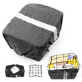 ANZOME Bike Basket Liner & Waterproof Rain Cover (2-in-1), Bicycle Basket Insert with Reflective Strip & Adjustable Cargo Net (12" Stretches to 24") - Fits Most Front/Rear Baskets